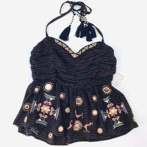 Free People Sweet Safari Cotton Halter Top NWT
